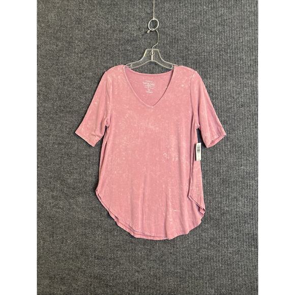 Torrid Super Soft Knit Tunic Shirt Size M/L Pink Stone Wash Short Sleeve New - Picture 1 of 13